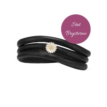 Støt Brysterne campaign bracelet from Christina Jewelry, with gold plated silver Daisy