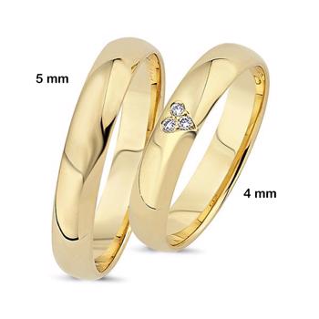 Nuran True Love 8 carat Wedding rings with 0.03 ct diamonds wesselton si in heart