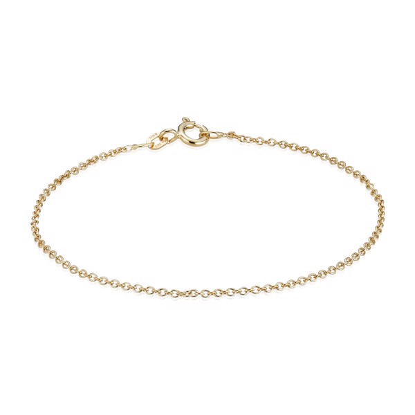 14 kt Round Anchor Gold Necklace from BNH, 1,5 mm wide (thread 0,4 mm) and 42-45 cm with extra loop