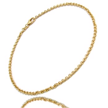Anchor round - 18 kt gold - necklaces 1.5 mm wide (wire 0.4 mm) and 42 cm long