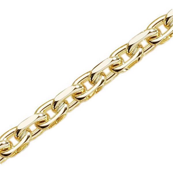 14 ct Anchor Facet Gold Bracelet, 17 cm and 3,4 mm (thread 1,3 mm) with lobster clasp