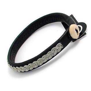 BeChristensen Classic Black Handwoven Sami Bracelet, 16 cm