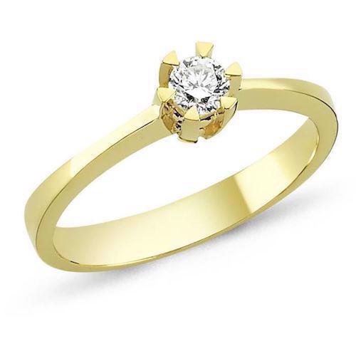 STAR 14 carat gold ring with 0.25 carat brilliant Wesselton SI