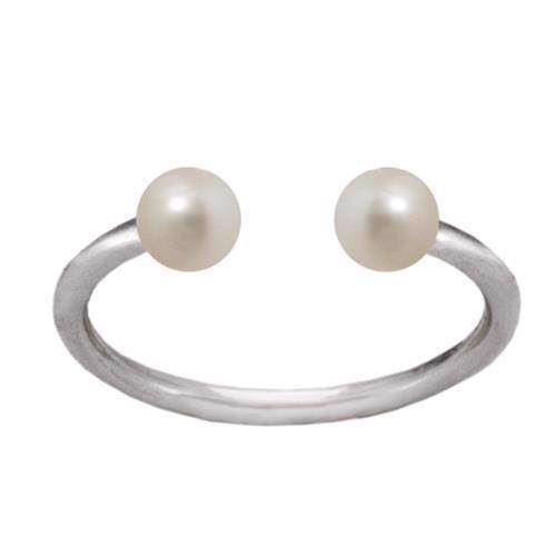 Zöl Pearl Duo sterling silver Top finger ring shiny, model 54910601