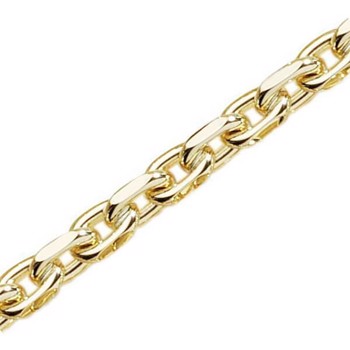8 ct Anchor Facet Gold Bracelet, 21 cm and 1.4 mm (Thread 0.50)