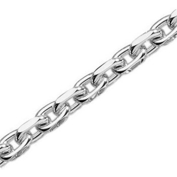 Anchor facet bracelet in solid 925 sterling silver, 21 cm and 3,5 mm