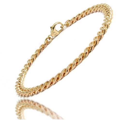 Gold plated Classic Panser Facet bracelet from Danish BNH, 5,3 mm (thread 1,55 mm) wide, 18½ cm long