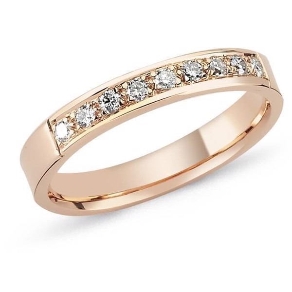 String 14 carat rose gold ring with 29 pcs 0,01 carat diamonds