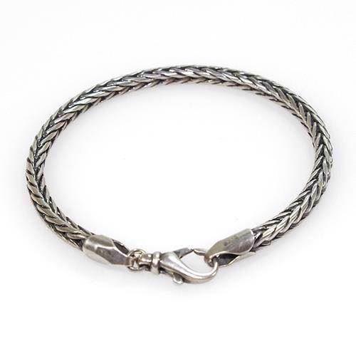 San - Link of joy 4 mm fox chain in sterling silver, bracelet 22 cm